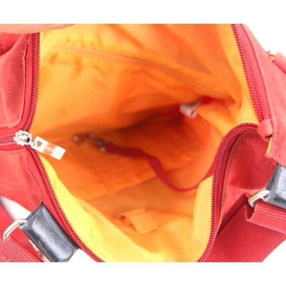 baggallini RED NYLON CANVAS URBAN MESSENGER X-BODY ORGANIZER SHOULDER BAG PURSE - Picture 12 of 16